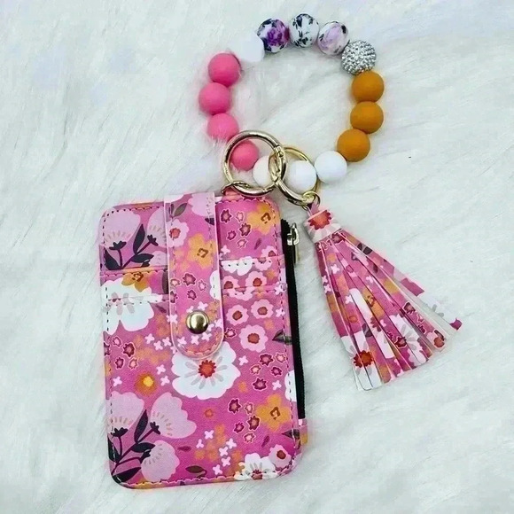 Floral Wristlet Card Wallet - Picture 1 of 8
